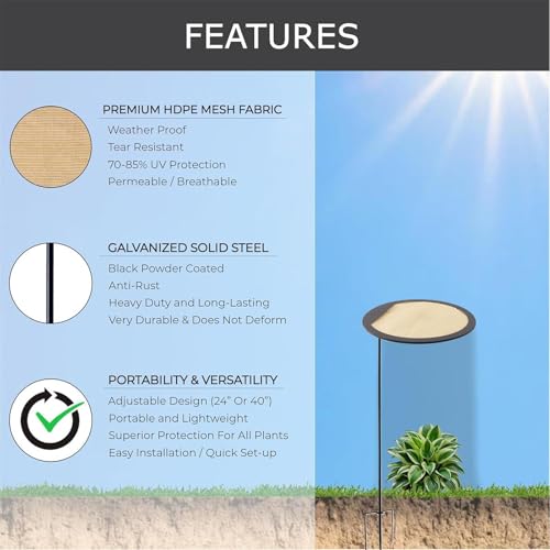 Sombrilla de jardín para plantas con estaca de suelo resistente UV 5