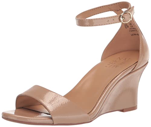 Naturalizer Women's Vera-Wedge Dress Sandal Creme Brulee Beige Patent 10 M