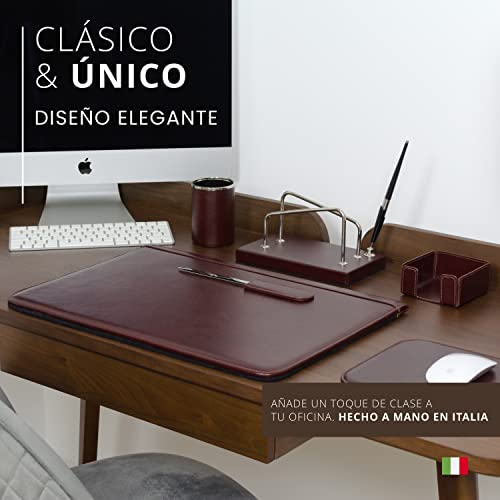 Miniatura 4 de Juego De Escritorio De 6 Piezas - 100 Cuero De Plena Flor - Hecho A Mano En Italia Por Expertos Artesanos - Elegante Y Funcional, Ideal Para La Oficina - Negro