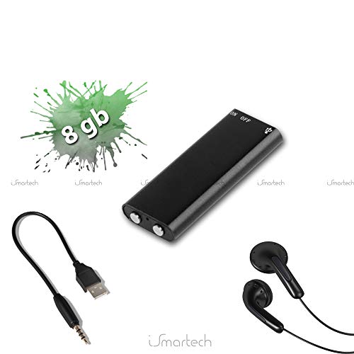 1neiSmartech Mini Enregistreur Vocal 8 Go Micro Audio Voice Recorder Caché Locator Micro Espion Spy Lecteur Mp3 Pen Drive