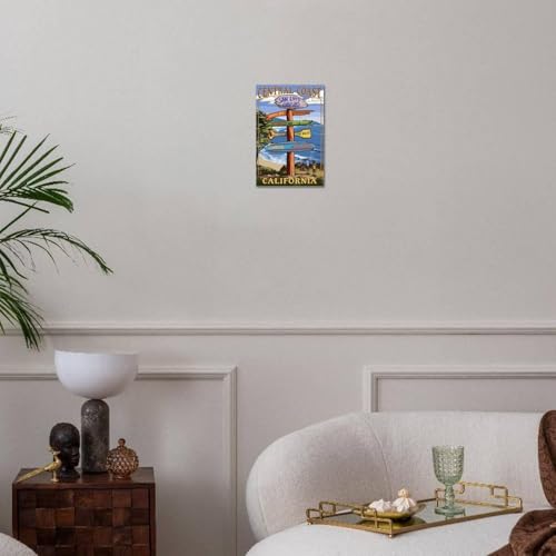 ART.COM Stretched Canvas Print Central Coast, California - Destination Sign by Lantern Press, 12" x 18" by ART.COM - Used condition - Image 3
