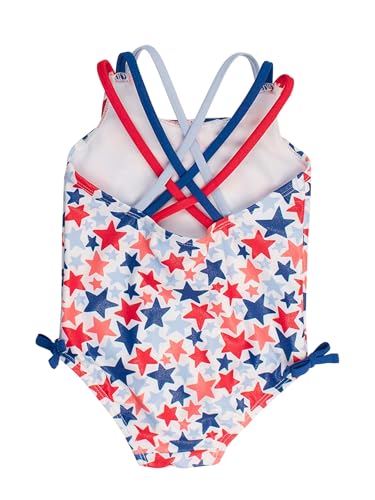Image of RuffleButts Girls UPF50+ Sun Protection Tie Shoulder /Cross Back One Piece Swimsuit
