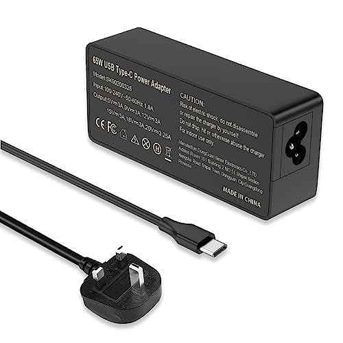 65W USB C Charger Replacement for Lenovo Chromebook Thinkpad Yoga Acer Chromebook Aspire HP Chromebook Spectre X360 ASUS Chromebook ZenBook DELL XPS and more TYPE-C AC Adapter