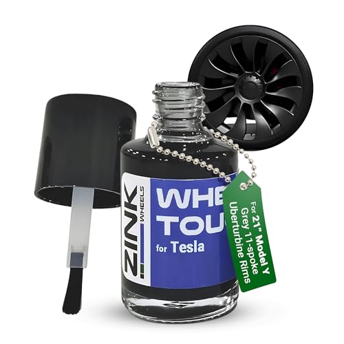 Zink Wheels Premium Tesla Wheel Touch Up Paint for Model Y 21-inch Charcoal Grey Uberturbine Performance Rims - Color-matched Paint for DIY Curb Rash Repair - Made in USA