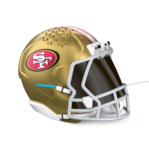 Image of NFL Echo Dot Bundle: Includes Echo Dot | Glacier White and Limited-Edition NFL Helmet Stand | San Francisco 49ers
