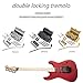 Double Locking Tremolo Bridge System with Arm - Compatible with Floyd Rose & Strat Replacement| Chrome Upgrade Kit for Electric Guitars (black)