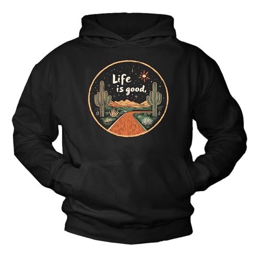 Sweat à capuche homme cactus pull vintage bohème pour mode urbaine décontractée