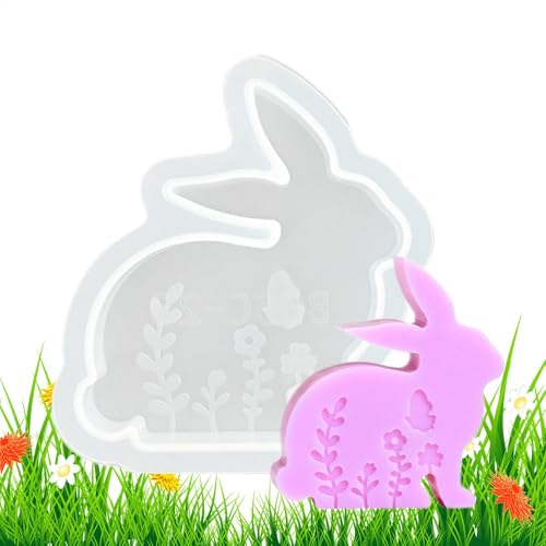 Stampo per candela a forma di coniglietto pasquale | Stampo per candele in silicone per artigianato primaverile e pasquale, decorazione a forma di coniglio per ornamenti di gelatina, candela, sapone