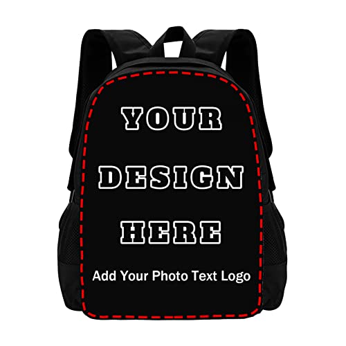 UJDUYSD Custom Backpack for Boy Girl Custom Personalized Text Image Backpack Customize Laptop Backpack for Men Women Custom 17In Casual Travel Backpack