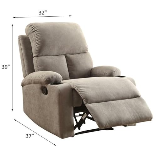 Image of Torque Fabio 1 Seater Fabric Recliner with Cup Holder Grey | Manual Recliner Sofa 1 Seater for Valentine's Day Gifts| Recliner Chair for Home Office Work Study