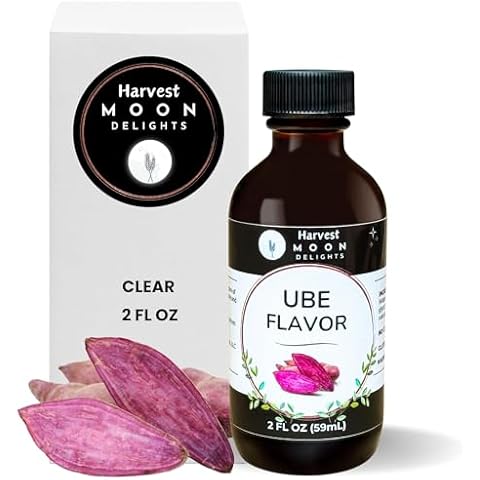 Natural Ube Flavor Extract - 2 oz - Water-Soluble - Clear Color - By Harvest Moon Delights - Ube Flavoring Extract for Ube Halaya - Ube Extract for Baking Filipino Desserts and Drinks Cover