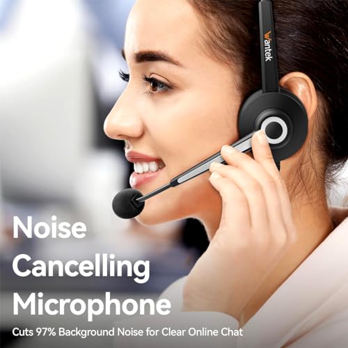 Wantek Corded Telephone Headset Mono w/Noise Canceling Mic for ShoreTel Plantronics Polycom Zultys Toshiba NEC Aspire Dterm Nortel Norstar Meridian Siemens ROLM Packet8 Landline Deskphones - Image 3
