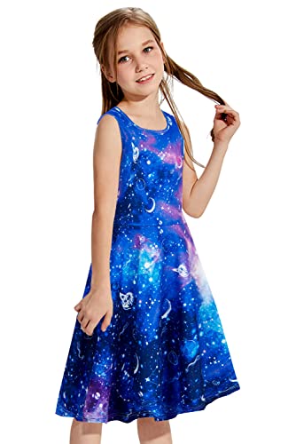 RAISEVERN Girls Dresses Sleeveless Summer Casual Swing Sundress for 4-15 Years4
