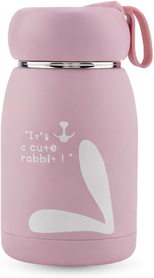 Pote Térmico - 320ml Hermético - Aço Inox com parede dupla e Isolamento à vácuo - Ideal para Frutas Sopas Papinha Marmita - Quente e Frio (Rosa)