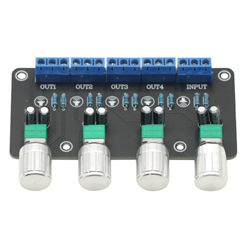 Passive Audio Signal Splitter 1 in 4 Out Volume Knob Independently Controls Multiple Signals Module Board DIY