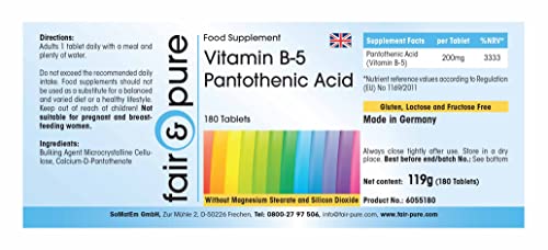 Vitamin B5 Tabletten 200mg Pantothensäure vegan ohne Zusatzstoffe