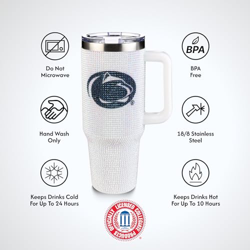 Image of The Memory Company Officially Licensed 40oz White Bling Game Day Tumbler, Penn State University