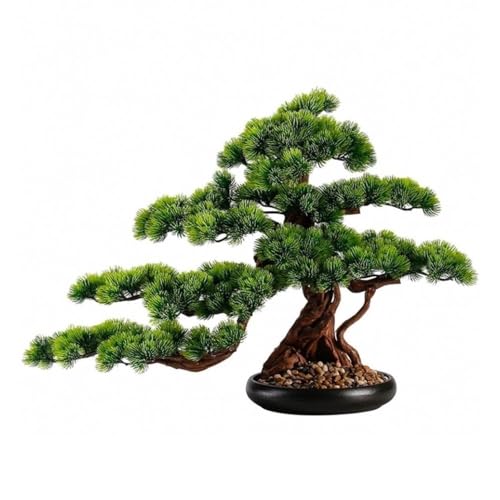 Falsk Bonsai, Konstgjorda Bonsaiträd Konstväxter Inomhusdekoration Med Keramiska Krukor for Hembord Kontorsskrivbord Badrumshylla