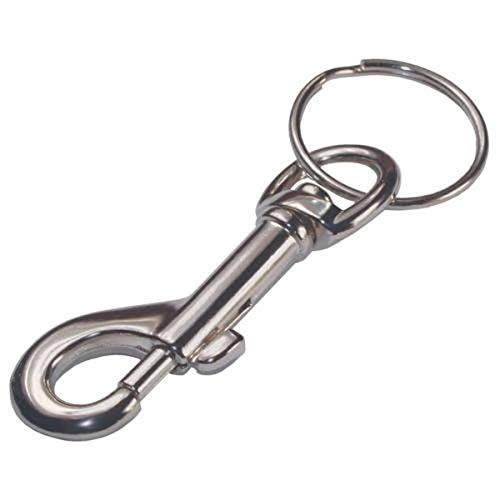Hillman 701306 Metal Snap Hook with Key Ring, Silver, Pack of 5