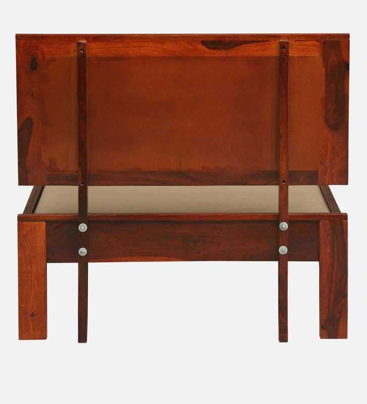 Image of Solid Sheesham Wood Woodora Single Bed Without Storage | Wooden Single Bed Cot Palang Furniture for Bedroom Living Room Home and Hotel (Honey Oak Finish)
