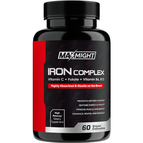 MaxMight-Iron-Supplement-for-Men-Women-36-mg-Elemental-Iron-B6-B12-Folate-Vitamin-C-Non-GMO-Workout-Mental-Focus-Clarity-60-Vegan-Caps