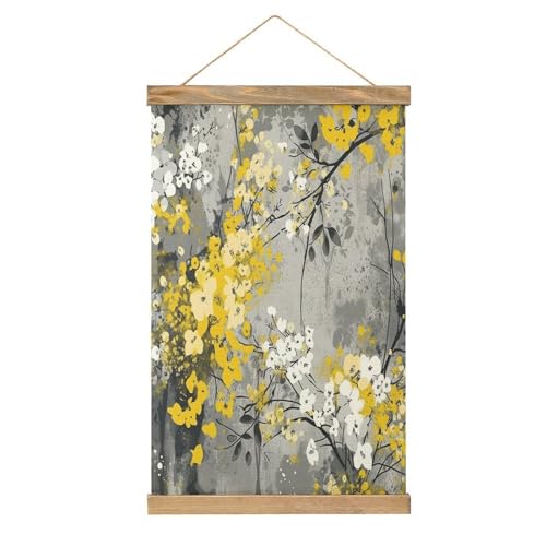 Arte de pared de flores abstractas FekiLoot con colgante para sala de estar