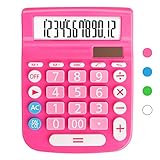 Calculators Desktop, Large Display Big Button, Solar and Battery Dual Power, 12 Digit Small Basic St