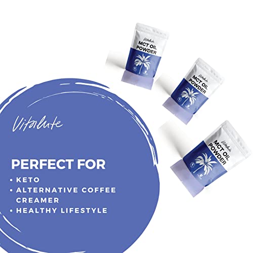 Vitalute Pure MCT Oil Powder (500g/50 Servings): Boost Ketones with 99%+ Purity, 100% Coconut Sourced, Ideal for Keto & Fasting, Vegan & Gluten-Free, Premium Lab Tested