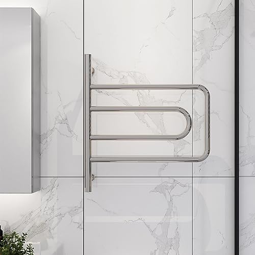 Polished 304 Stainless Steel Heated Towel Rack - Wall-Mounted 4 & 6-Bar Towel Warmer, Plug-in & Hardwired for Luxurious Spa Comfort, Modern Design, Fast Drying, Home Bathroom Essentials