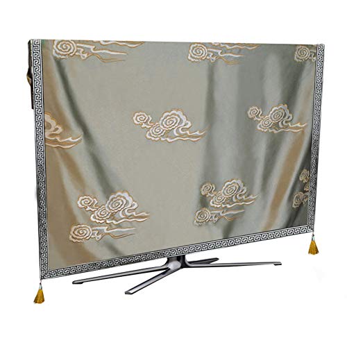 Neue Chinesische TV-Abdeckung Xiangyun Stickerei 55 Zoll Computerabdeckung LCD-Abdeckung Stoff Stoff Staubabdeckung (Color:Champagner,Size:49