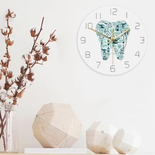 Horloge murale moderne chic en forme de dent décoration haut de gamme - 8
