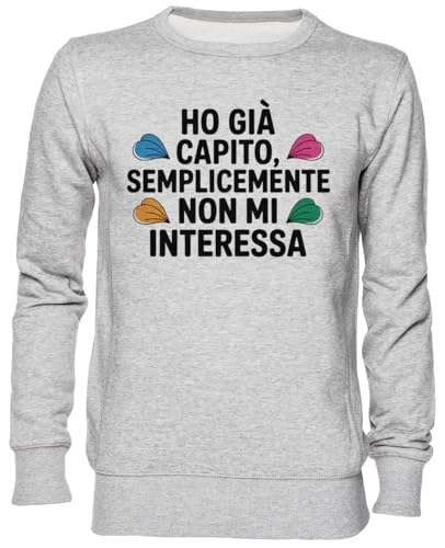 Sweat Ho Già Capito gris le pull en jersey qui exprime votre humeur avec audace