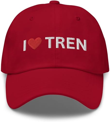 I Love Tren - Embroidered Dad Heart, I Heart Tren, Tren Name, Girlfriend Gift, Gift for Her, Gift for Wife
