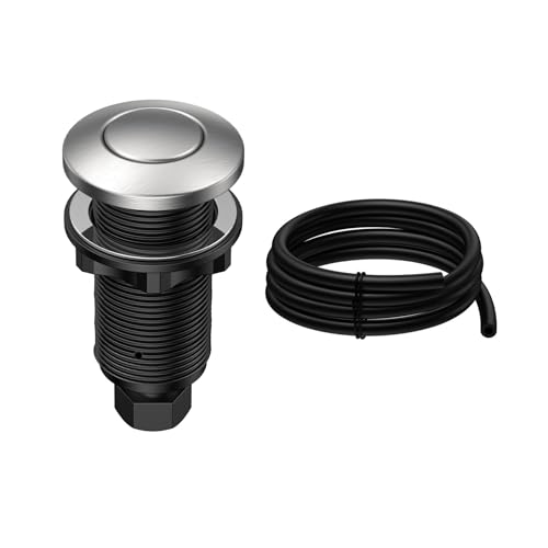 ANWOLL Air Activated Sinktop Switch Push Button for Garbage Disposal, Stainless Steel Brushed/with Air Hose, Long Brass Cover by ANWOLL - Used condition - US$12.57