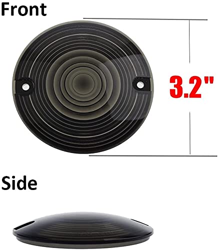 Nthreeauto 3 1/4 Inch Flat Smoked Led Turn Signal Lens Cover Compatible With Harley Electra Glides Road King Touring Road Glide Heritage #TOP3