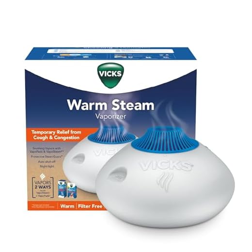 Vicks Warm Steam Vaporizer, Small to Medium Rooms, 1.5 Gallon Tank – Warm Mist Humidifier for Baby and Kids Rooms with Night Light, Works with Vicks VapoPads and VapoSteam