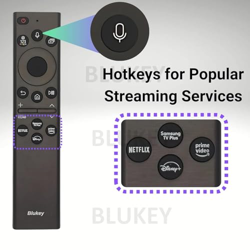 Image of Remote Control Compatible with Samsung TV BN59-01385A - Smart Bluetooth Remote with Voice Command, Shortcut Keys, and Works with Samsung 4K /8K UHD, Neo QLED, The Frame & Crystal UHD TVs