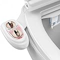 YASFEL Bidet Attachment for Toilet - Self-Cleaning Bidet with Pressure Controls, Non-Electric Cold with Dual Nozzles for Frontal/Rear Wash (Rose Gold)
