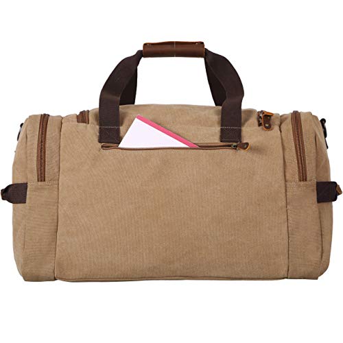 WOWBOX Duffel Bag Travel Weekender Duffle Bag Luggage Bags for Men Women Overnight Carry on Bag Gym Bag with Shoes Compartment Brown