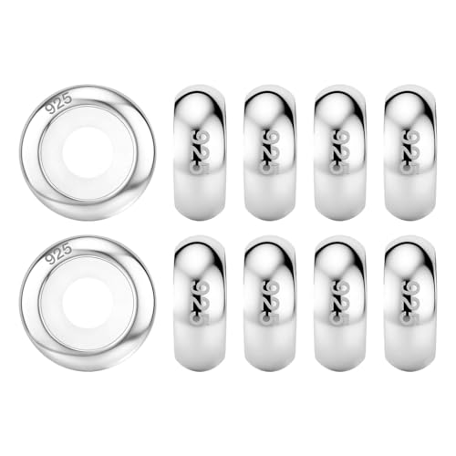 Plata de ley 925 cuentas espaciadoras Lovans de alta pureza con tapón clip para pulsera