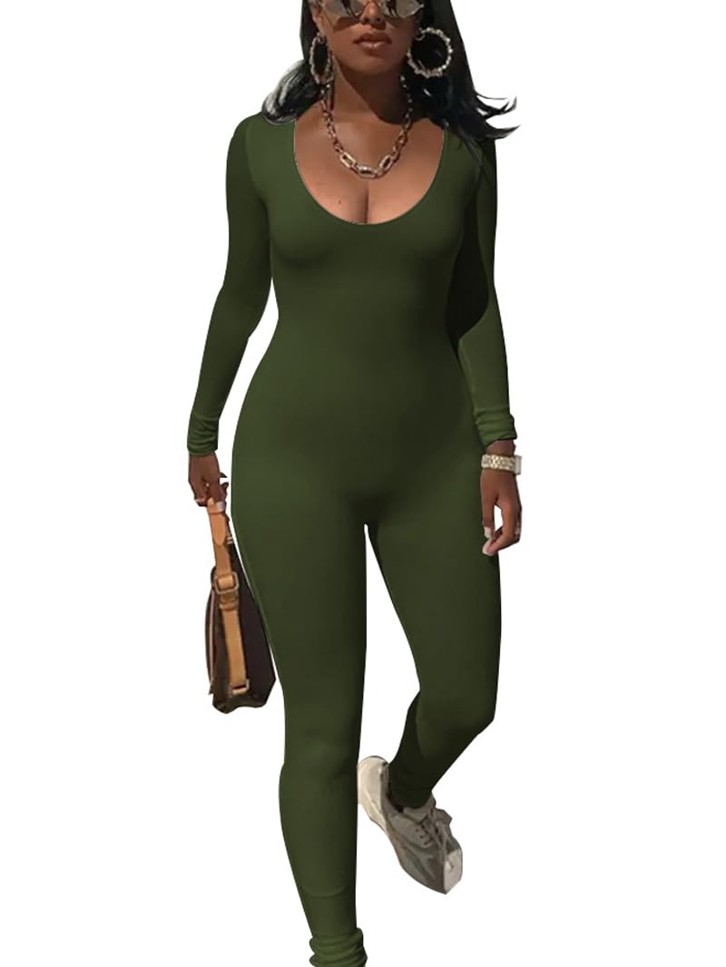 Mrskoala Jumpsuits for Women Casual One Piece Long Sleeve Sexy Romper