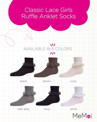 MeMoi Classic Lace Girls Ruffle Anklet Socks2