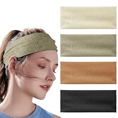 Flintronic 4PCS Fasce Elastiche per Capelli da Donna, Fascia Larga, Fasce per Capelli da Yoga alla Moda, Fasce per Capelli Carine, Accessori per Capelli per Sport Quotidiano e Fitness