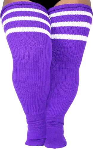 Image of LOUSGUTA Plus Size Thigh High Socks for Thick Thighs- Extra Long Womens Cable Knitted Over Knee High Leg Warmer