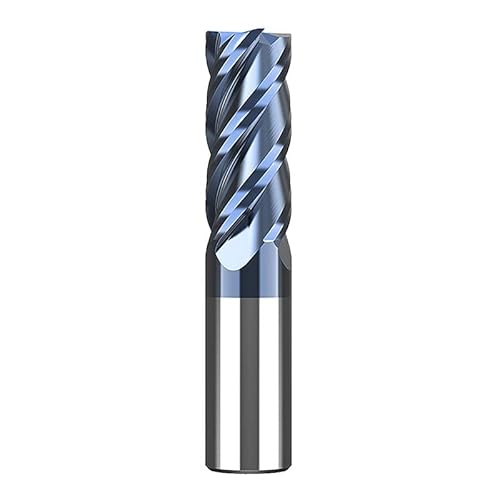 CREEYA Fraise Carbure 20mm, 4 Dents/Tranchants, AlTiN Noir Revêtement CNC, VHM Fraise en Bout Pour Métal Bois Acrylique Plastique