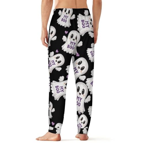 Ghost Hug My Boo Valentine'S Day Men's Pajama Pants Sleepwear PJ Bottoms Lounge Sleep Pant Nightwear2