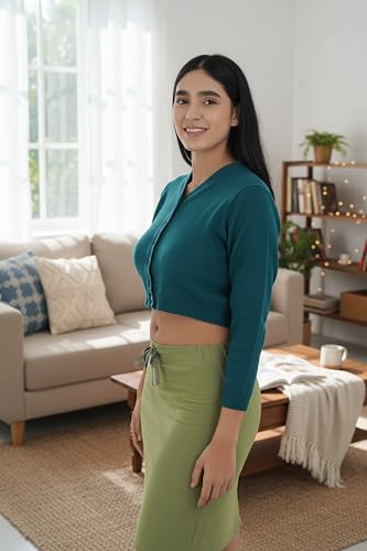 Image of Women Winter Wear V-Neck Full Sleeves Regular Fit Woollen Blouse