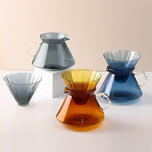 Akkis Mini Coffee Maker 600Ml Colored Glass Shared Coffee Pot Set, Heat-Resistant Espresso Dispenser With Filter (Color : Type A-600Ml) #TOP1
