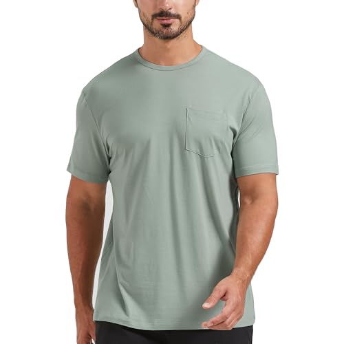 netdraw men39s ultra soft bamboo viscose pocket t-shirt classic fit lightweight cooling short sleeve casual basic shirt