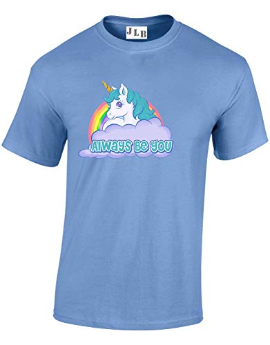 JLB Print Always be You Nouveaute Cool T-Shirt Coupe Classique Qualite Superieure pour Hommes et Adolescents - Bleu Caroline/Moyen
